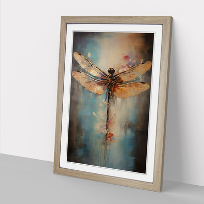 Dragonfly Gestural No.2 - Single Picture Frame Print on Wood