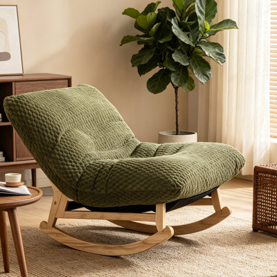 Fauteuil à billes pour adulte avec structure en bois massif, fauteuil d'appoint paresseux en velours côtelé pour salon, chambre à coucher
