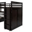 Lit superposé en L avec 3 tiroirs, bureau portable et garde-robe-897664391