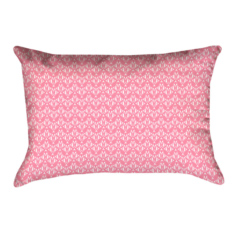 Katelyn Elizabeth Geometric Leather/Suede Reversible Throw Pillow, No UV Properties, Pink