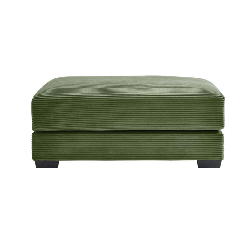 Repose-pieds rembourré en velours côtelé de 28 pouces avec accoudoirs très larges et base en bois durable, pour plus de confort et de style.