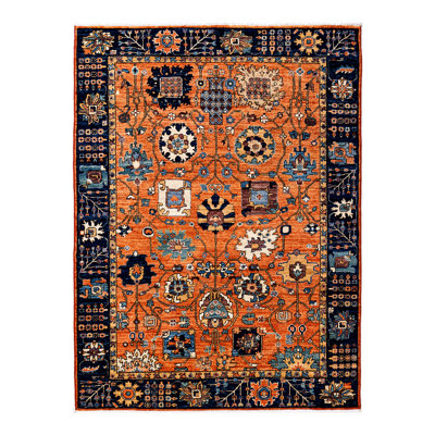 Ildefonsa Serapi, One-of-a-Kind Hand-Knotted Rectangle Rug - Blue/Orange/White, 4'1"" x 6'7 -  Isabelline, FE13A48ABF764BD8B7632863FDAE436E