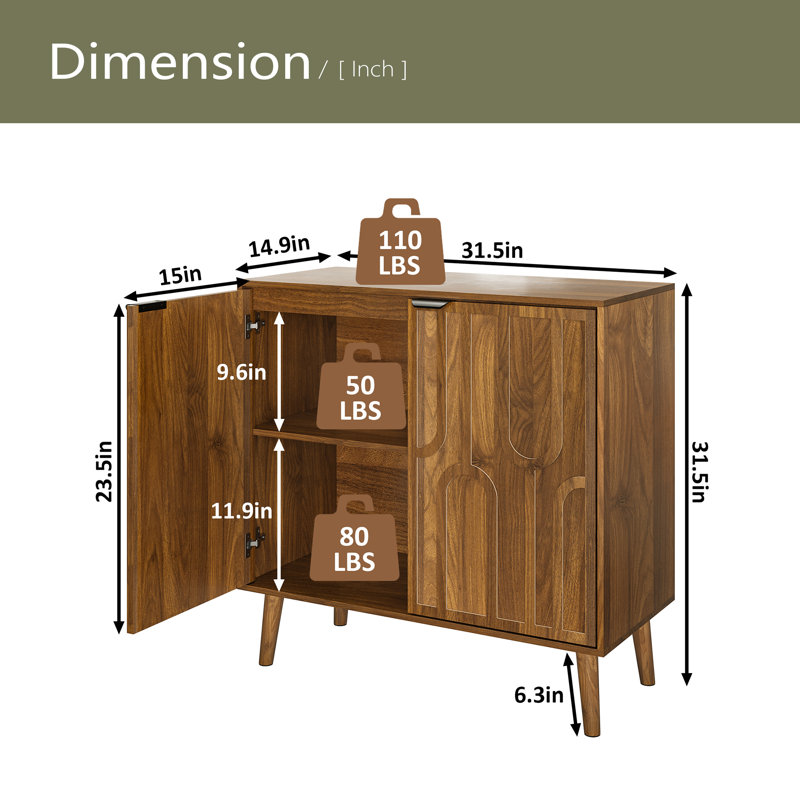 Buffet avec rangement, buffet de style campagnard avec trombone, meuble-bar en bois pour la cuisine