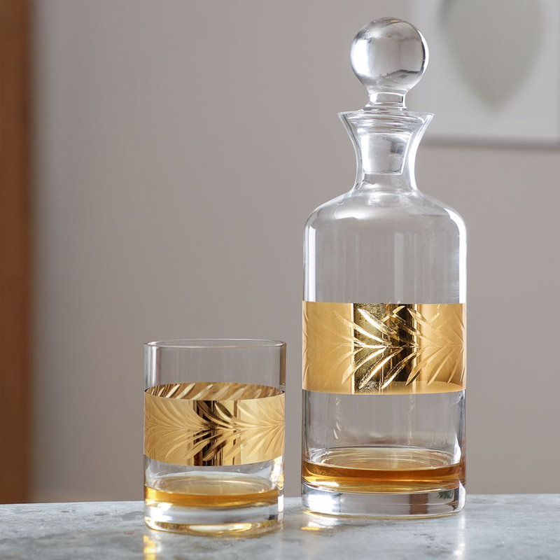 Aahil Leaf Etched 1.5L Decanter