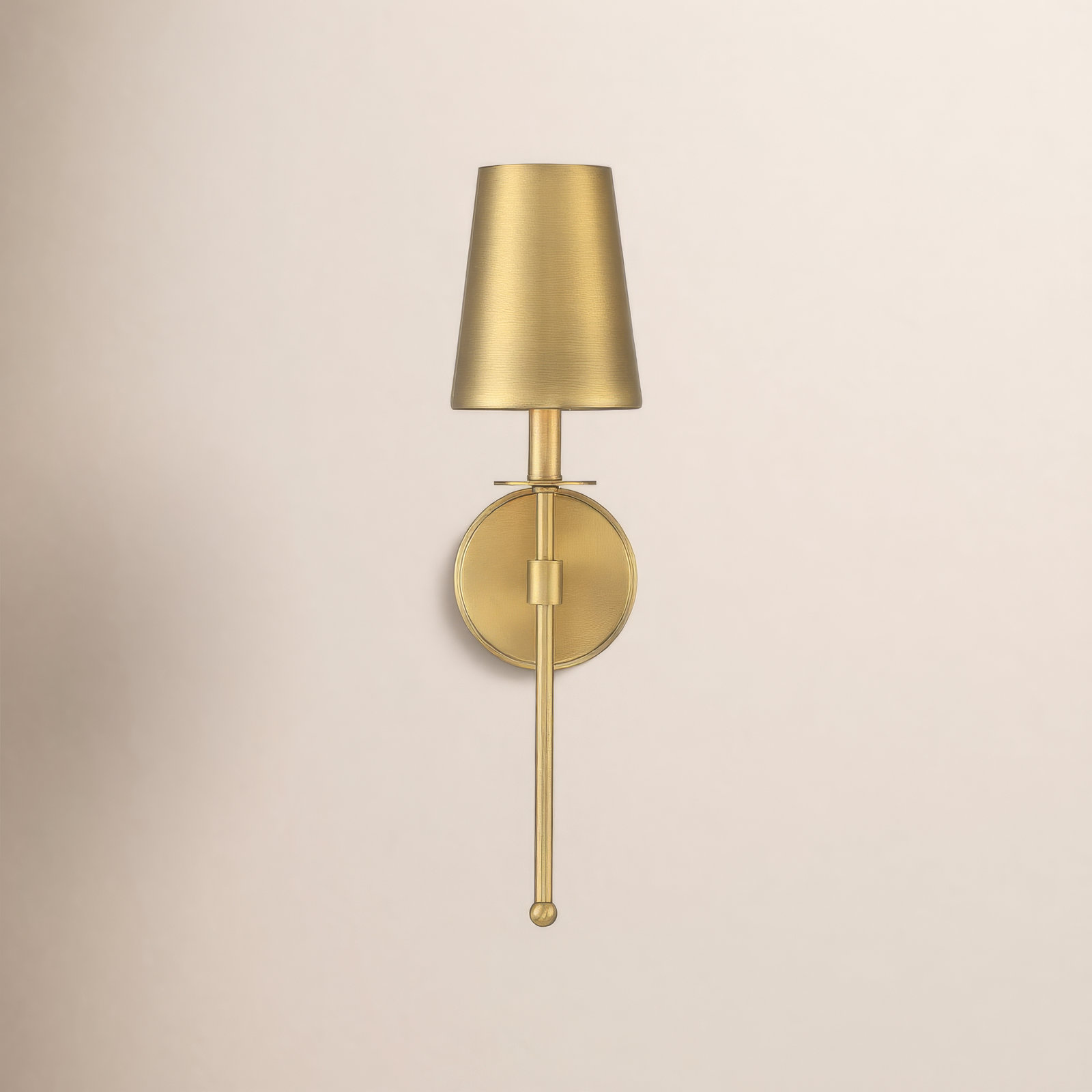 Reyka Single Light Dimmable Wall Sconces, Brass, Brass