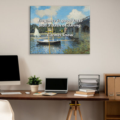 Artsy Quote "Elegance is good taste plus a dash of daring." By Carmel Snow Gallery Wrapped Canvas