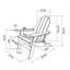Chaise Adirondack pliante Hdpe avec porte-gobelet double - Chaise Adirondack composite avec texture bois-827689517