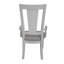Chaise avec accoudoirs Katia en lin gris clair et blanc vieilli (ensemble de 2)