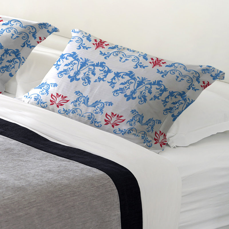 Taie décorative Houston, Très grand, Blanc / Bleu / Rouge, Microfibre