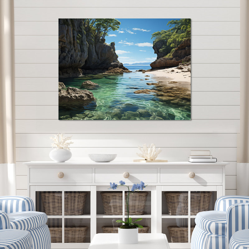 Allanna Beach Rocky Retreat II - impression, Toile tendue, H 34 po x l 44 po x P 1,5 po