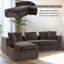 Canapé modulaire en L Luxury Chenille - canapé rembourré 93,7 po avec sièges profonds, rangement caché et coussins assortis-2059542322