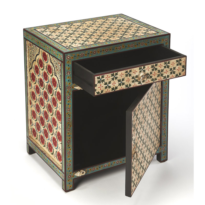 Anssi Hand Painted 1 Drawer Nightstand