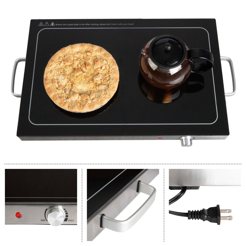 Plateau chauffant électrique 250 W avec 3 réglages de température et poignées Cool-Touch par Classic Cuisine