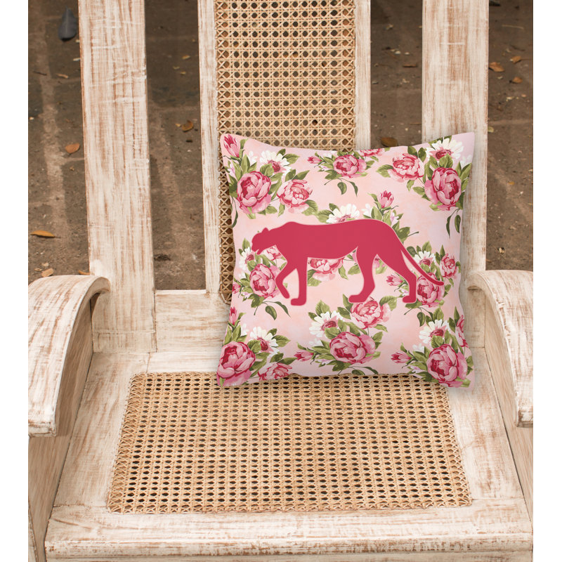  Coussin décoratif à motif floral roses roses 14 "Leopard Shabby Elegance, Rose