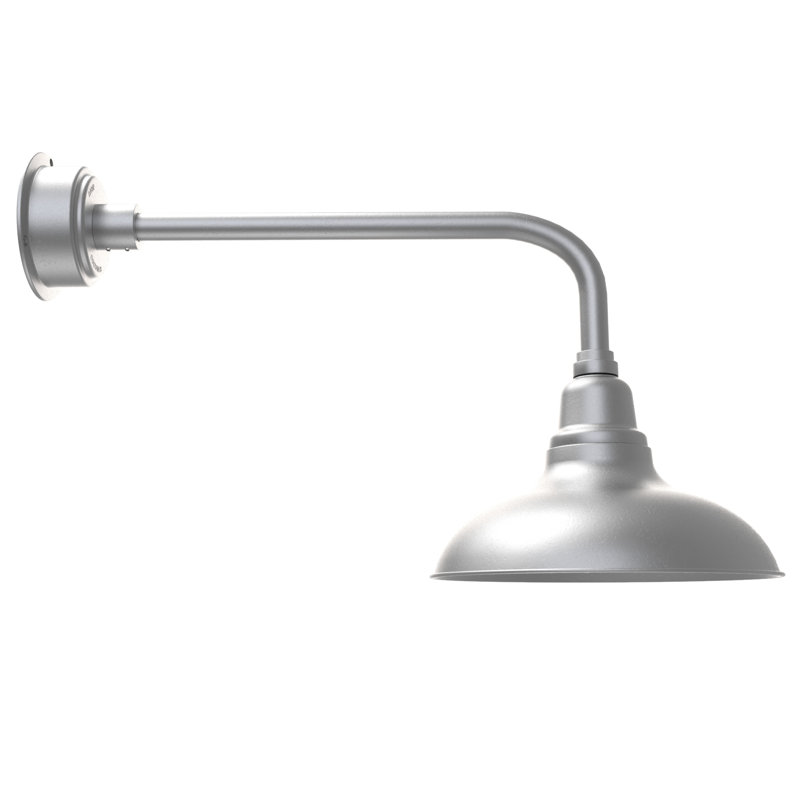 Luminaire de grange d’extérieur à del Idella, Argent galvanisé, H 16 po x l 12 po x P 40 po