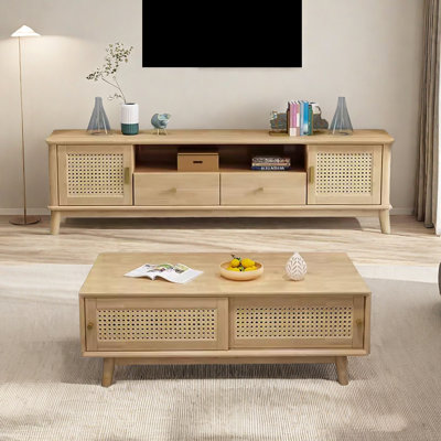 2 - Piece Solid Wood Living Room Table Set