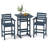 3-Piece Patio HDPE Bar Set Armchairs with Square High-Top Table Footrest Backrest -1824408888