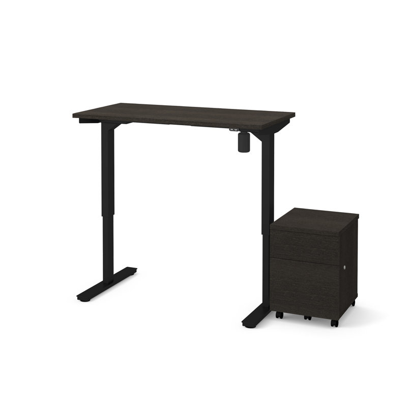 Brisa Adjustable Standing Desk, Bark Gray, 45" H x 59.3" W x 29.5" D, Gray
