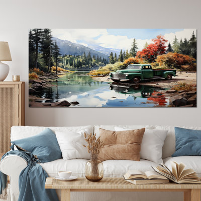 «Pickup Truck Tranquil Lakeside III», reproduction sur toile