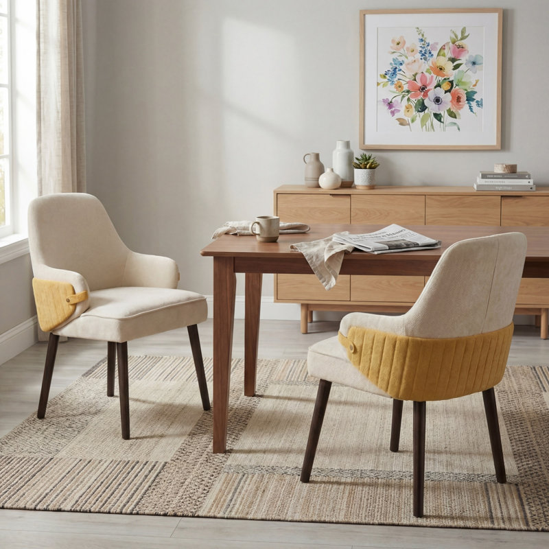 Ensemble de chaises modernes Modern, tissu bicolore avec cadre durable pour la salle à manger