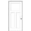 Porte intérieure pré-montée moulée en bois manufacturé 3 panneaux-70089750-70089745