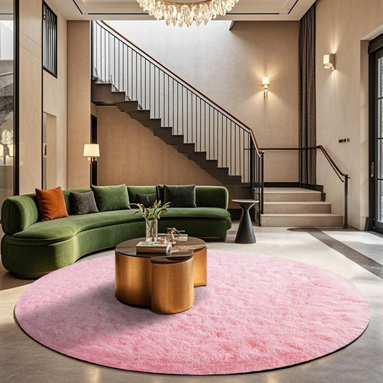 Plush Round Area Rug, Soft Fuzzy Shag Rug for Bedroom Living Room Balcony, Fluffy Carpet for Home Decor, Non-Slip Cozy Decorative Rug.