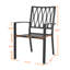 Chaise de patio Allarna empilable avec 2 chaises de bistro et de salle à manger, finition thermolaquée et structure en fer pour patio, noir