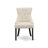 7-piece dining set consists of a wooden table and 6 Light Beige Linen Fabric dining chairs & black legs with Button Tufted Back - Sand Blasting Black finish.-423679727