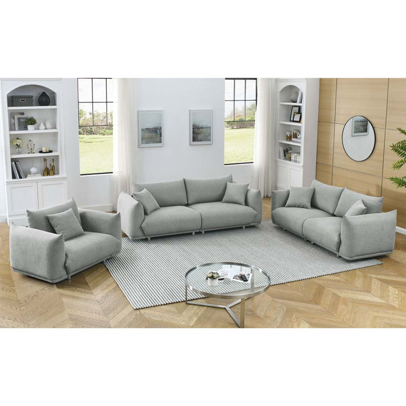 Canapé 88 po, 100 % polyester gris