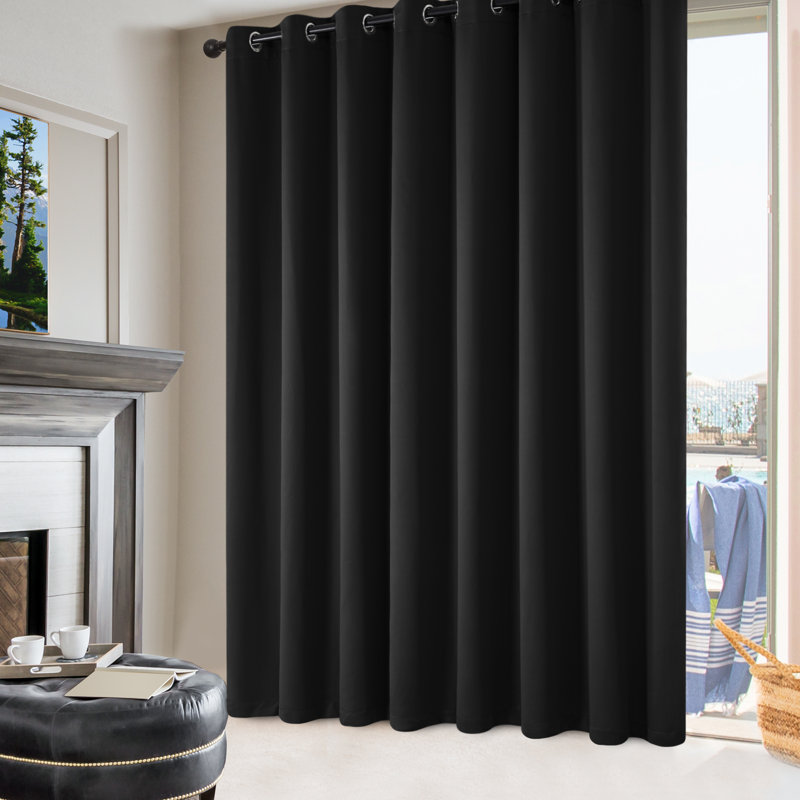 Blackout Curtain Single Panel, `100" W x 84" L, Black