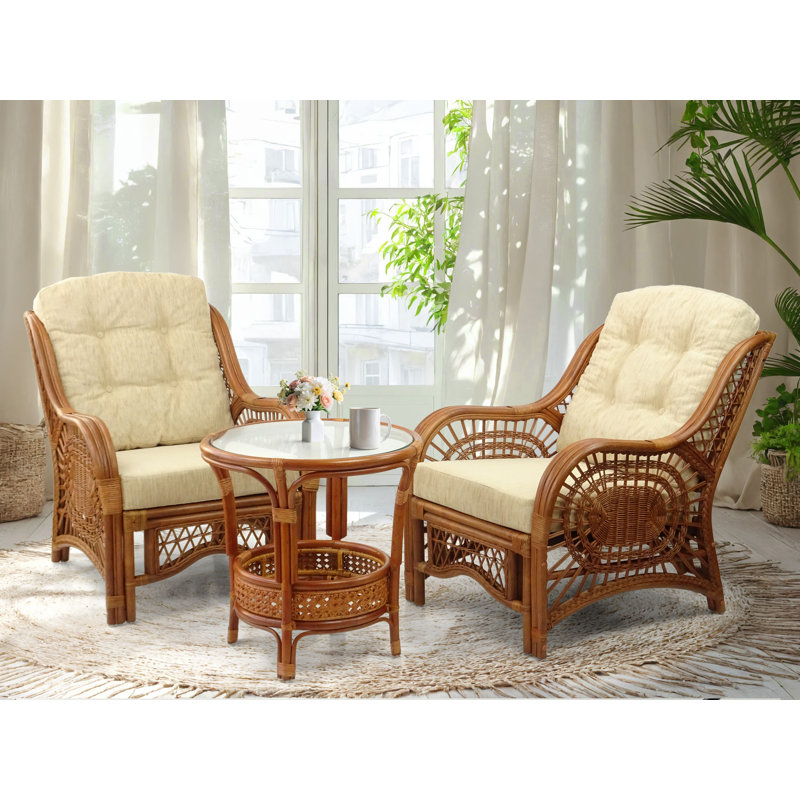 Aimie 3 - Piece Living Room Set, Cream