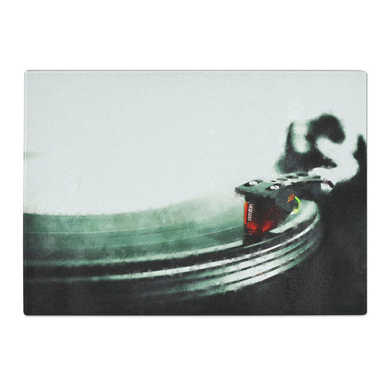 The Needle of the Record Player Painting Chopping Board, 28.5cm W x 39cm L