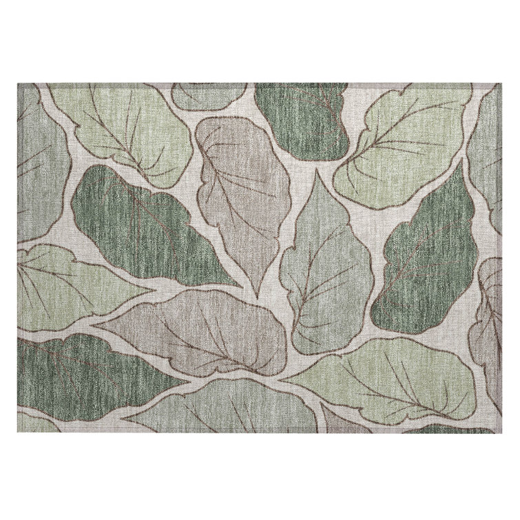 Machine Washable Indoor/Outdoor Bourkelands ACN2348 Botanical Rug