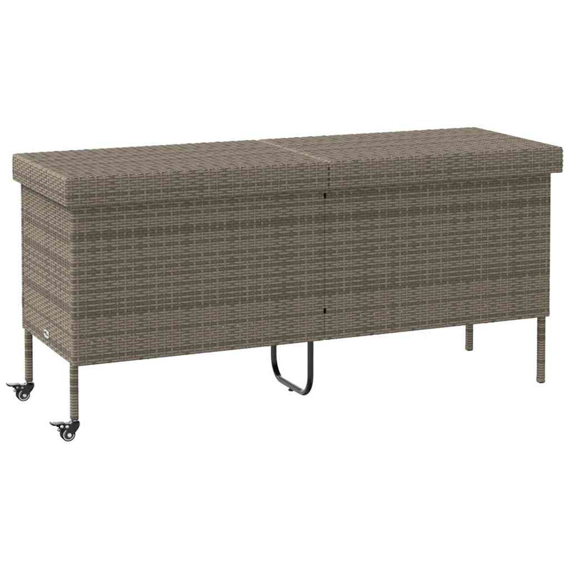 Boîte de rangement pour patio avec roulettes 63 po x 21,7 po x 29,5 po Vidaxl, Gris