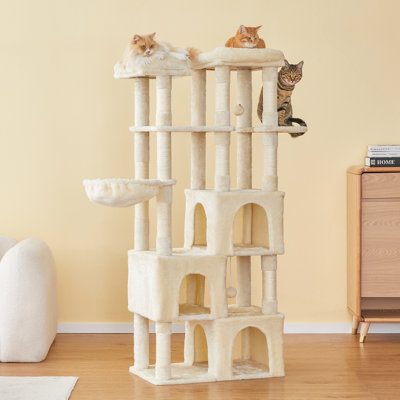 Grand arbre à chat 63 po pour chats d'intérieur