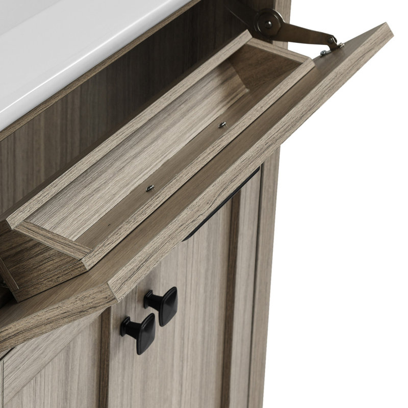 Burdon Weathered Oak Freestanding Bathroom Vanity Cabinet