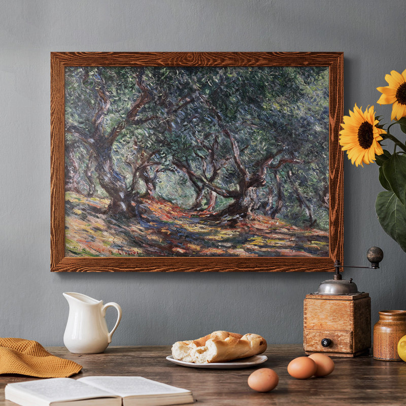 Olive Trees in Bordviera, 1884 - Reproduction d'un seul cadre photo sur toile, Érable, H 18 po x l 26 po x P 1,5 po