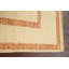 Tapis beige en laine noué à la main de conception unique 4 pi 2 po x 6 pi 3 po New Age