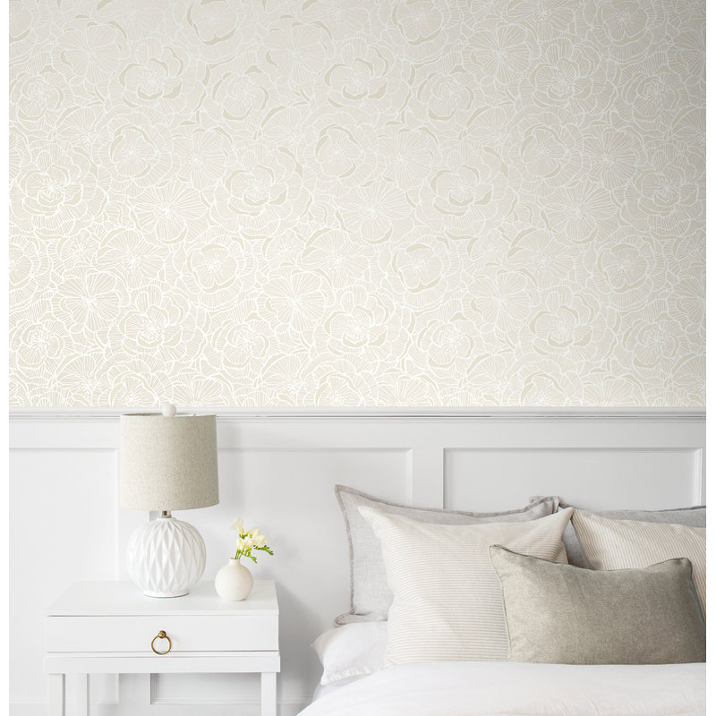  Papier peint floral perle Camellia