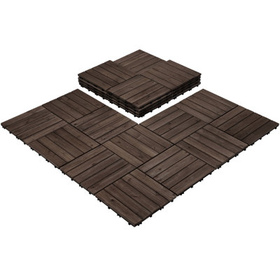 12" x 12" Solid Wood Interlocking Deck Tile