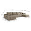 Canapé modulaire 135 po avec 1 repose-pieds Cloud, fauteuils rembourrés minimalistes modernes, canapé confortable en forme de U pour le salon, canapé d'angle à siège profond, aucun assemblage requis (tissu en velours côtelé moelleux)-1947573645