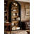 French Arched Wooden Bookshelf | 5-Tier Open Display Cabinet | Living Room & Study Storage Unit