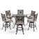 Alexamarie Round 6 - Person 53.9" Long Bar Height Dining Set with Cushions