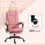 Fauteuil de massage vibrant à 7 points avec dossier haut et fonction inclinable, rose
