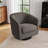 Applewold Upholstered Tan Chenille Swivel Barrel Chair with Solid Wood Base-258347167