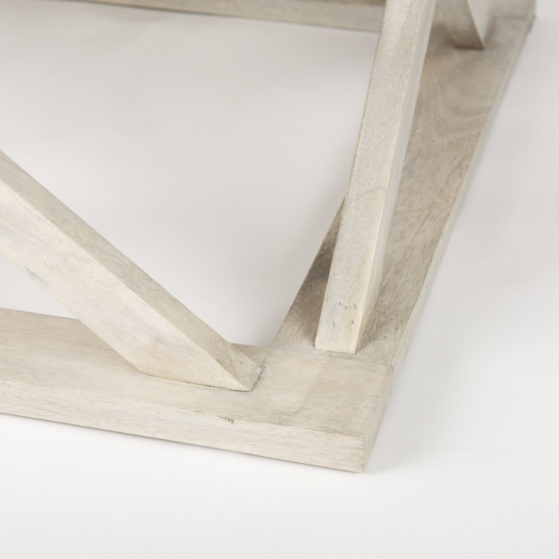 Meggett Solid Wood Single Coffee Table, Off White