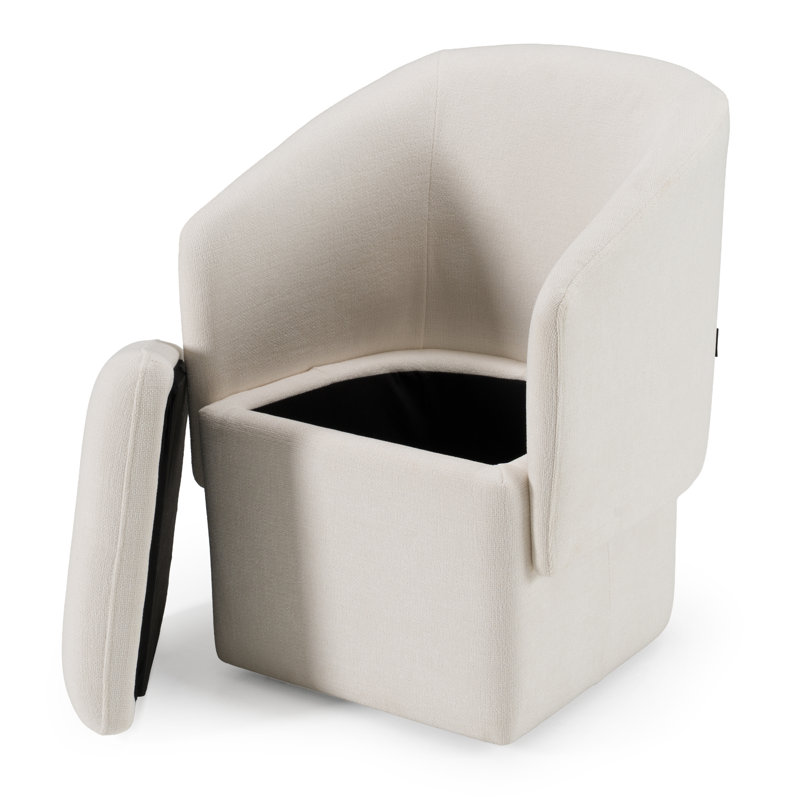 Tassell - Chaise de salle à manger moderne en tissu, Ivoire ivoire