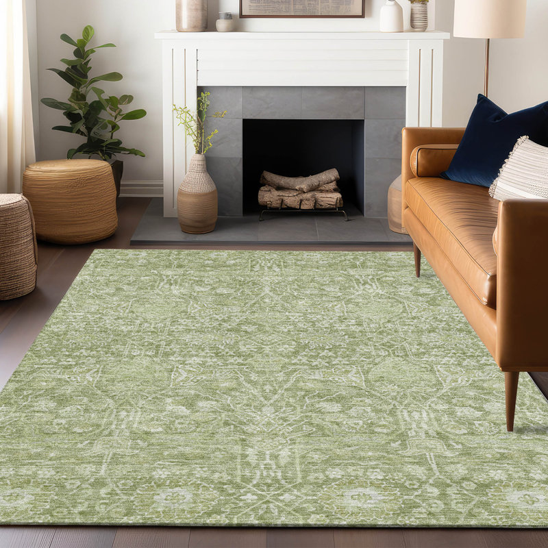 Tapis intérieur / extérieur vert Mila , 10 pi x 14 pi
