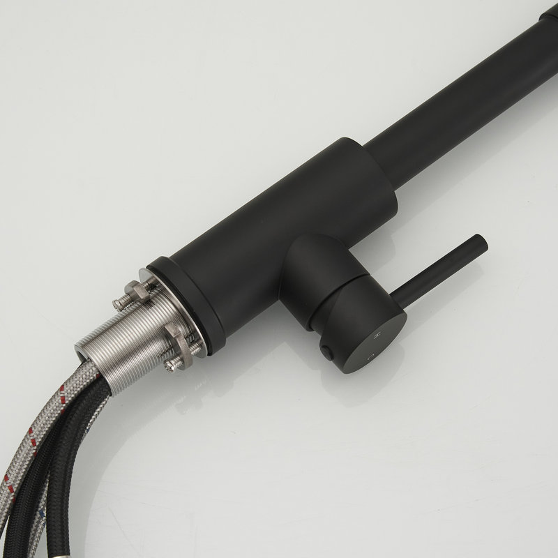 Matte Black Single-Handle Pull-Down Sprayer Kitchen Faucet