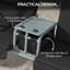 2 Person Porch Swing with Stand, Outdoor Swing with Canopy, Storage Table, 2 Cup Holders, Cushions for Patio, Backyard, Black